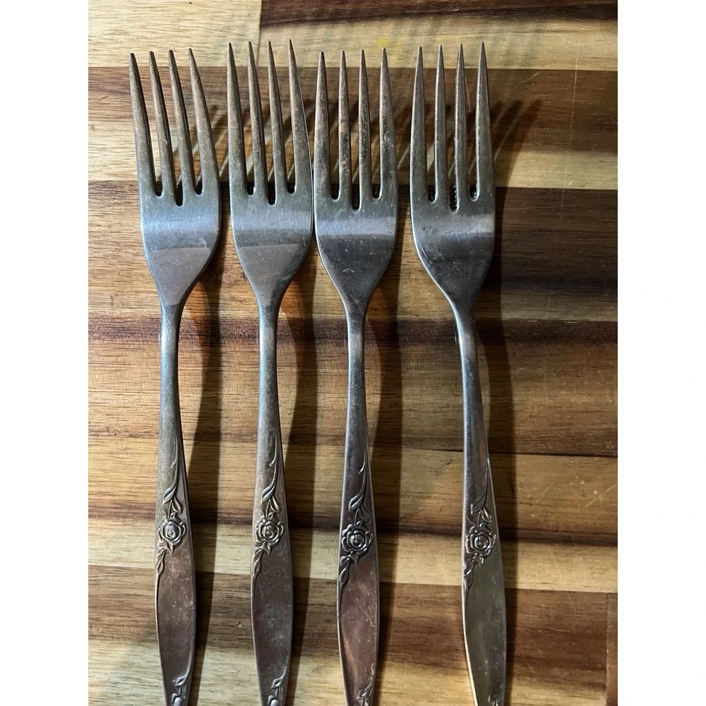 WEST BEND Twilight Rose Stainless Silverware Lot 18 Pcs Oneida Vintage